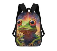 sinyumoney 3D Printed School Bag Cosmic Frog Fantasy Kid's Backpack Bookbag Cute Rucksacks Waterproof Fashion Casual Schoolbag for Kids 17inch