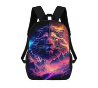 sinyumoney 3D Printed School Bag Cosmic Lion Majesty -3 Kid's Backpack Bookbag Cute Rucksacks Waterproof Fashion Casual Schoolbag for Kids 17inch