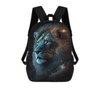 sinyumoney 3D Printed School Bag Cosmic Lion Portrait Artwork-1 Kid's Backpack Bookbag Cute Rucksacks Waterproof Fashion Casual Schoolbag for Kids 17inch