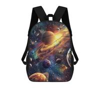 sinyumoney 3D Printed School Bag Cosmic Planets Wallpaper Kid's Backpack Bookbag Cute Rucksacks Waterproof Fashion Casual Schoolbag for Kids 17inch