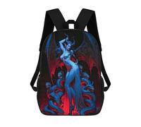 sinyumoney 3D Printed School Bag Demoness Lilith with Snakes Kid's Backpack Bookbag Cute Rucksacks Waterproof Fashion Casual Schoolbag for Kids 17inch