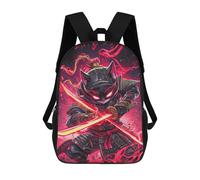 sinyumoney 3D Printed School Bag Devon Rex Cat Samurai Warrior Animal Kid's Backpack Bookbag Cute Rucksacks Waterproof Fashion Casual Schoolbag for Kids 17inch