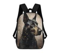sinyumoney 3D Printed School Bag Doberman Pinscher Dog Kid's Backpack Bookbag Cute Rucksacks Waterproof Fashion Casual Schoolbag for Kids 17inch