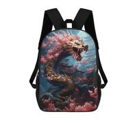 sinyumoney 3D Printed School Bag Dragon Amidst Cherry Blossoms -3 Kid's Backpack Bookbag Cute Rucksacks Waterproof Fashion Casual Schoolbag for Kids 17inch
