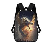 sinyumoney 3D Printed School Bag Dragon Breaks Through Wall Kid's Backpack Bookbag Cute Rucksacks Waterproof Fashion Casual Schoolbag for Kids 17inch