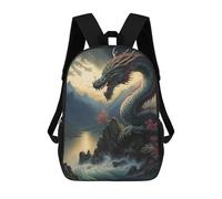 sinyumoney 3D Printed School Bag Dragon by The Waterfall Kid's Backpack Bookbag Cute Rucksacks Waterproof Fashion Casual Schoolbag for Kids 17inch