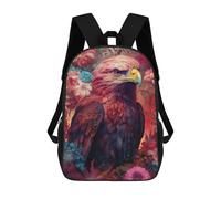 sinyumoney 3D Printed School Bag Eagle Amidst Flowers-2 Kid's Backpack Bookbag Cute Rucksacks Waterproof Fashion Casual Schoolbag for Kids 17inch