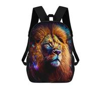 sinyumoney 3D Printed School Bag Electric Lion Portrait -2 Kid's Backpack Bookbag Cute Rucksacks Waterproof Fashion Casual Schoolbag for Kids 17inch