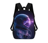 sinyumoney 3D Printed School Bag Electricity Astronaut Artwork Kid's Backpack Bookbag Cute Rucksacks Waterproof Fashion Casual Schoolbag for Kids 17inch