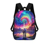 sinyumoney 3D Printed School Bag Elephant in A Colorful Dreamland Kid's Backpack Bookbag Cute Rucksacks Waterproof Fashion Casual Schoolbag for Kids 17inch