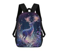 sinyumoney 3D Printed School Bag Enchanted Forest Deer -11 Kid's Backpack Bookbag Cute Rucksacks Waterproof Fashion Casual Schoolbag for Kids 17inch