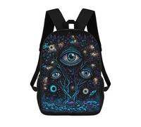 sinyumoney 3D Printed School Bag Enchanted Forest Eyes -1 Kid's Backpack Bookbag Cute Rucksacks Waterproof Fashion Casual Schoolbag for Kids 17inch