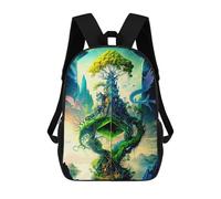 sinyumoney 3D Printed School Bag Fantasy Tree Castle Kid's Backpack Bookbag Cute Rucksacks Waterproof Fashion Casual Schoolbag for Kids 17inch