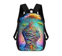 sinyumoney 3D Printed School Bag Fantasy Tree House Kid's Backpack Bookbag Cute Rucksacks Waterproof Fashion Casual Schoolbag for Kids 17inch