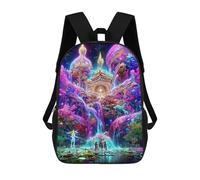 sinyumoney 3D Printed School Bag Fantasy Underwater Palace -1 Kid's Backpack Bookbag Cute Rucksacks Waterproof Fashion Casual Schoolbag for Kids 17inch