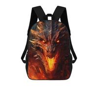 sinyumoney 3D Printed School Bag Fiery Dragon Artwork -6 Kid's Backpack Bookbag Cute Rucksacks Waterproof Fashion Casual Schoolbag for Kids 17inch