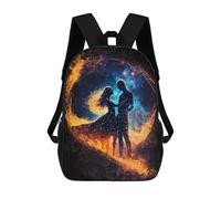 sinyumoney 3D Printed School Bag Fire And Ice Cosmic Dance Kid's Backpack Bookbag Cute Rucksacks Waterproof Fashion Casual Schoolbag for Kids 17inch