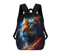 sinyumoney 3D Printed School Bag Flame Tiger Portrait-2 Kid's Backpack Bookbag Cute Rucksacks Waterproof Fashion Casual Schoolbag for Kids 17inch