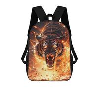 sinyumoney 3D Printed School Bag Flaming Tiger Roar -2 Kid's Backpack Bookbag Cute Rucksacks Waterproof Fashion Casual Schoolbag for Kids 17inch