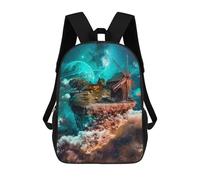 sinyumoney 3D Printed School Bag Floating Island Fantasy -1 Kid's Backpack Bookbag Cute Rucksacks Waterproof Fashion Casual Schoolbag for Kids 17inch