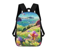 sinyumoney 3D Printed School Bag Floral Coastal Paradise Kid's Backpack Bookbag Cute Rucksacks Waterproof Fashion Casual Schoolbag for Kids 17inch