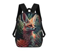 sinyumoney 3D Printed School Bag Fox Among Succulents Kid's Backpack Bookbag Cute Rucksacks Waterproof Fashion Casual Schoolbag for Kids 17inch