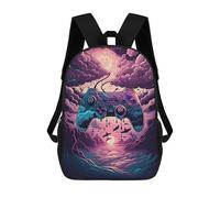 sinyumoney 3D Printed School Bag Gaming Controller Fantasy Art Kid's Backpack Bookbag Cute Rucksacks Waterproof Fashion Casual Schoolbag for Kids 17inch