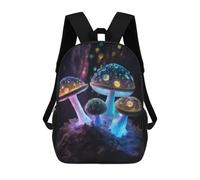 sinyumoney 3D Printed School Bag Glowing Forest Mushrooms Decor Kid's Backpack Bookbag Cute Rucksacks Waterproof Fashion Casual Schoolbag for Kids 17inch