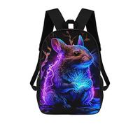 sinyumoney 3D Printed School Bag Glowing Hamster with Magic Light Kid's Backpack Bookbag Cute Rucksacks Waterproof Fashion Casual Schoolbag for Kids 17inch