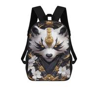 sinyumoney 3D Printed School Bag Golden Fox Art Print Animal Kid's Backpack Bookbag Cute Rucksacks Waterproof Fashion Casual Schoolbag for Kids 17inch