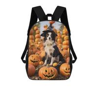 sinyumoney 3D Printed School Bag Halloween Dog in Witch Hat-1 Kid's Backpack Bookbag Cute Rucksacks Waterproof Fashion Casual Schoolbag for Kids 17inch