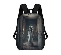 sinyumoney 3D Printed School Bag Haunting Hallway Kid's Backpack Bookbag Cute Rucksacks Waterproof Fashion Casual Schoolbag for Kids 17inch