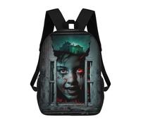 sinyumoney 3D Printed School Bag Haunting Horror Poster Kid's Backpack Bookbag Cute Rucksacks Waterproof Fashion Casual Schoolbag for Kids 17inch