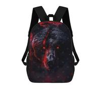 sinyumoney 3D Printed School Bag Inferno Eyes of The Bear Kid's Backpack Bookbag Cute Rucksacks Waterproof Fashion Casual Schoolbag for Kids 17inch
