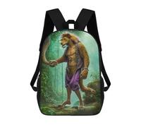 sinyumoney 3D Printed School Bag Jungle Lion's Journey Kid's Backpack Bookbag Cute Rucksacks Waterproof Fashion Casual Schoolbag for Kids 17inch