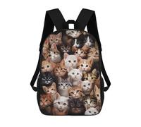 sinyumoney 3D Printed School Bag Kittens Galore! Kid's Backpack Bookbag Cute Rucksacks Waterproof Fashion Casual Schoolbag for Kids 17inch
