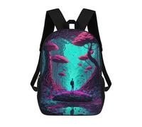 sinyumoney 3D Printed School Bag Magical Forest Journey Kid's Backpack Bookbag Cute Rucksacks Waterproof Fashion Casual Schoolbag for Kids 17inch