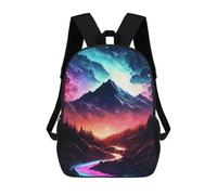 sinyumoney 3D Printed School Bag Magical Mountain Landscape Kid's Backpack Bookbag Cute Rucksacks Waterproof Fashion Casual Schoolbag for Kids 17inch