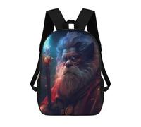 sinyumoney 3D Printed School Bag Magical Wizard Portrait Kid's Backpack Bookbag Cute Rucksacks Waterproof Fashion Casual Schoolbag for Kids 17inch