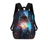 sinyumoney 3D Printed School Bag Mystic Sphere in Enchanted Forest Kid's Backpack Bookbag Cute Rucksacks Waterproof Fashion Casual Schoolbag for Kids 17inch