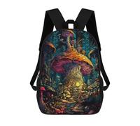 sinyumoney 3D Printed School Bag Mystical Mushroom Forest-4 Kid's Backpack Bookbag Cute Rucksacks Waterproof Fashion Casual Schoolbag for Kids 17inch