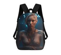 sinyumoney 3D Printed School Bag Naked Tattooed Girl Kid's Backpack Bookbag Cute Rucksacks Waterproof Fashion Casual Schoolbag for Kids 17inch