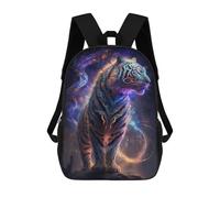 sinyumoney 3D Printed School Bag Neon Tiger Majesty Kid's Backpack Bookbag Cute Rucksacks Waterproof Fashion Casual Schoolbag for Kids 17inch