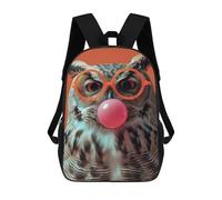 sinyumoney 3D Printed School Bag Owl Bubblegum Kid's Backpack Bookbag Cute Rucksacks Waterproof Fashion Casual Schoolbag for Kids 17inch