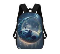 sinyumoney 3D Printed School Bag Panda Dreams in Moonlit Garden Kid's Backpack Bookbag Cute Rucksacks Waterproof Fashion Casual Schoolbag for Kids 17inch