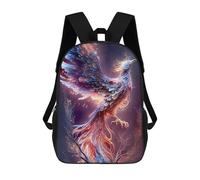 sinyumoney 3D Printed School Bag Phoenix Rise Artistic Firebird Kid's Backpack Bookbag Cute Rucksacks Waterproof Fashion Casual Schoolbag for Kids 17inch