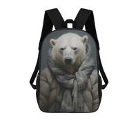 sinyumoney 3D Printed School Bag Polar Bear Fashion Kid's Backpack Bookbag Cute Rucksacks Waterproof Fashion Casual Schoolbag for Kids 17inch