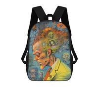 sinyumoney 3D Printed School Bag Portrait of A Man Kid's Backpack Bookbag Cute Rucksacks Waterproof Fashion Casual Schoolbag for Kids 17inch