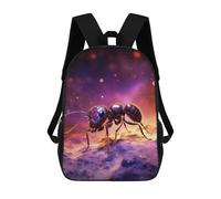 sinyumoney 3D Printed School Bag Purple Ant on Abstract Background Kid's Backpack Bookbag Cute Rucksacks Waterproof Fashion Casual Schoolbag for Kids 17inch