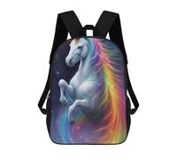 sinyumoney 3D Printed School Bag Rainbow Unicorn Fantasy Art Kid's Backpack Bookbag Cute Rucksacks Waterproof Fashion Casual Schoolbag for Kids 17inch
